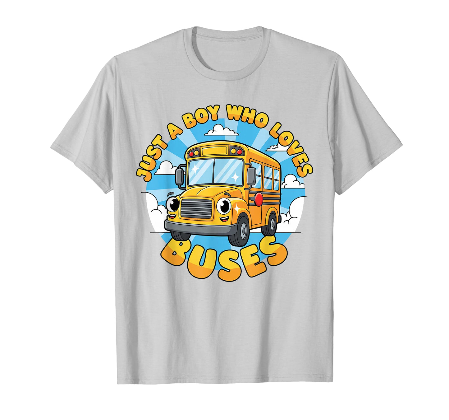 School Bus Lover Just a Boy Who Loves Buses for Kids Boys T-Shirt