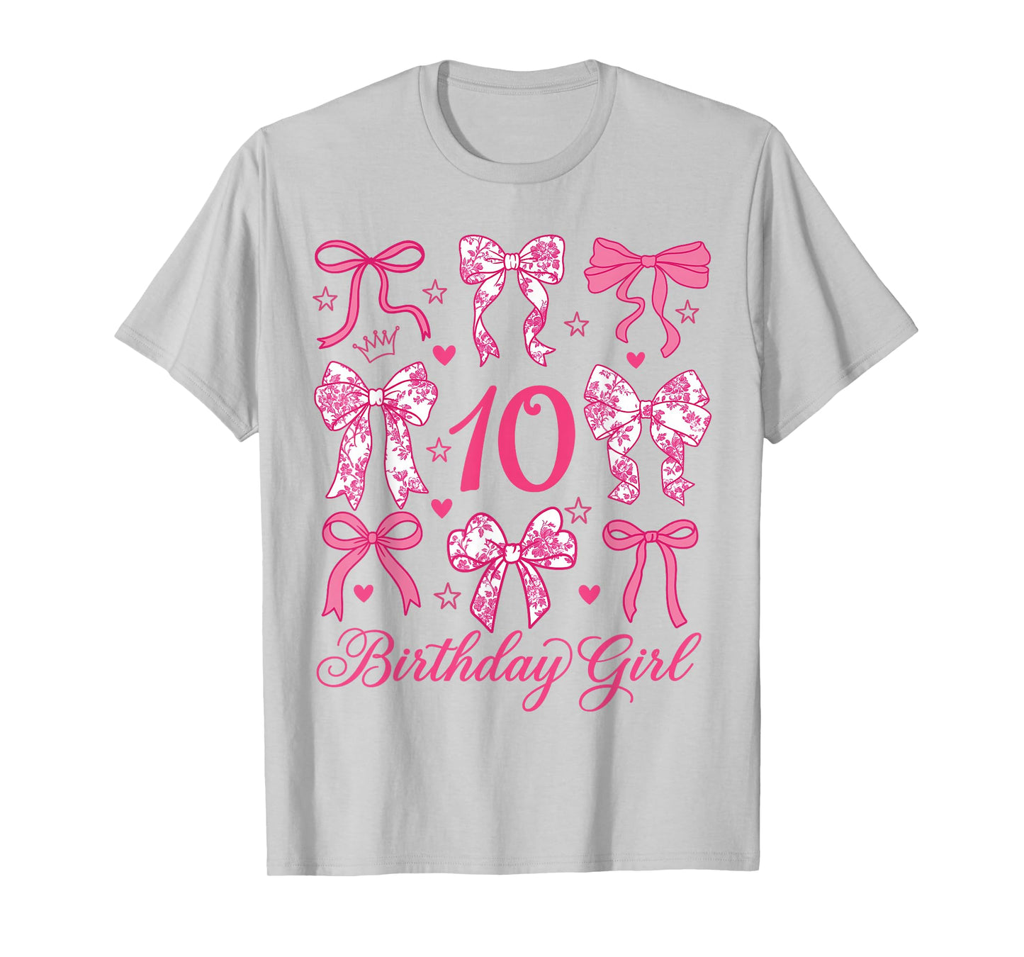 Cute It's My 10 Bday Coquette Bow 10th Birthday Girls T-Shirt