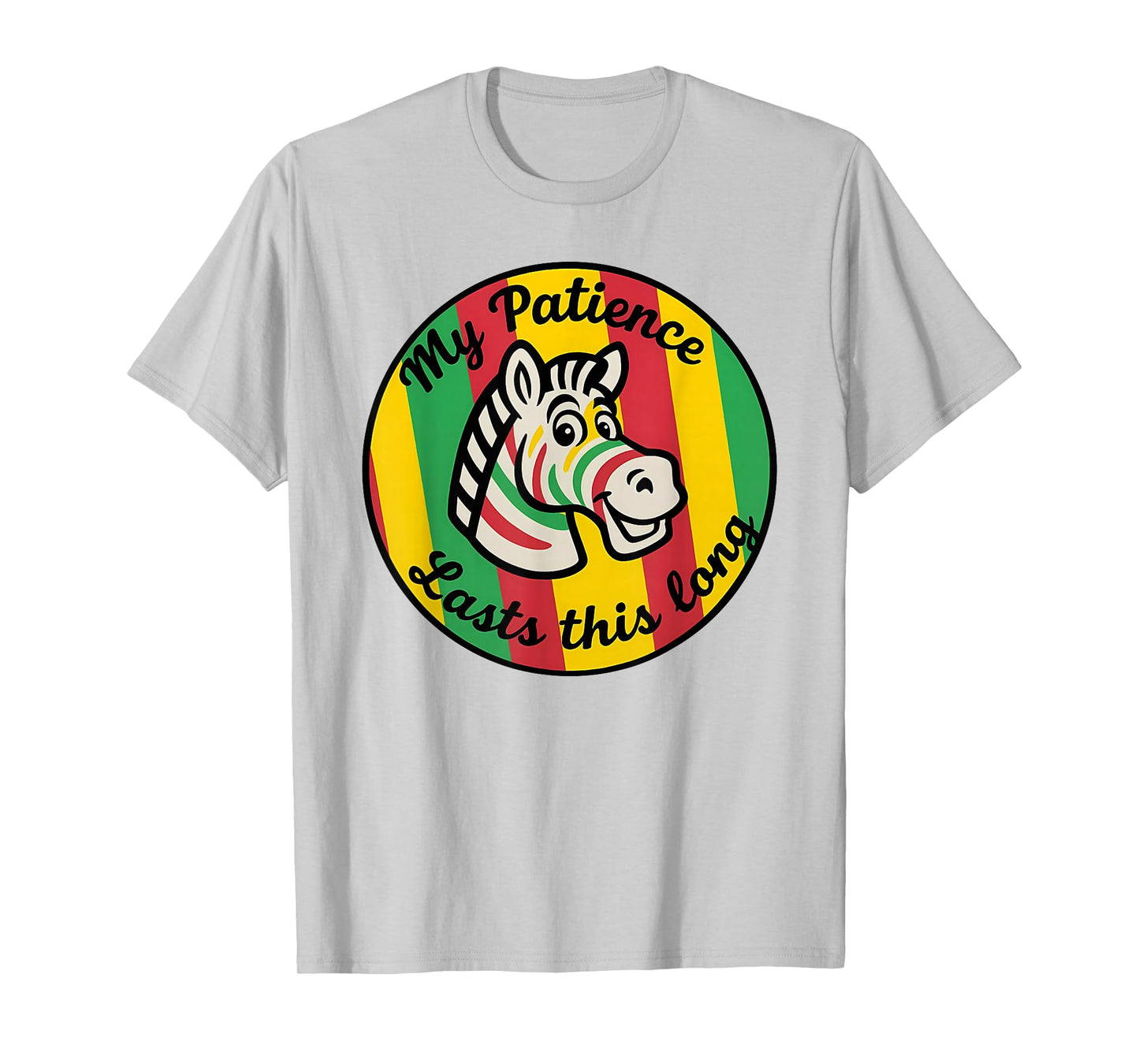 My Patience Lasts This Long Vibrant Retro Zebra Animal Lover T-Shirt