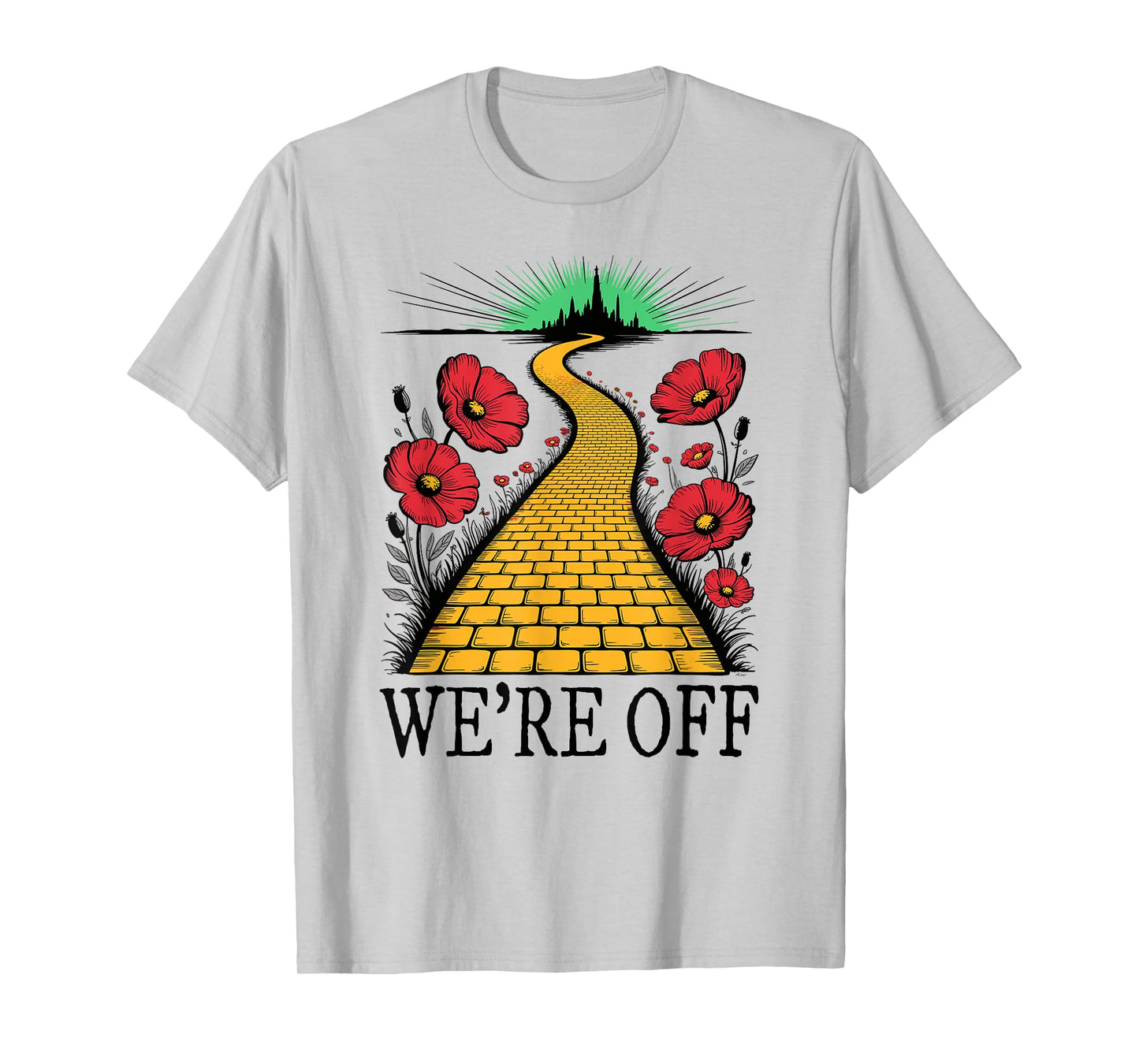 We're Off Funny Yellow Path Brick Wizard Literature School T-Shirt