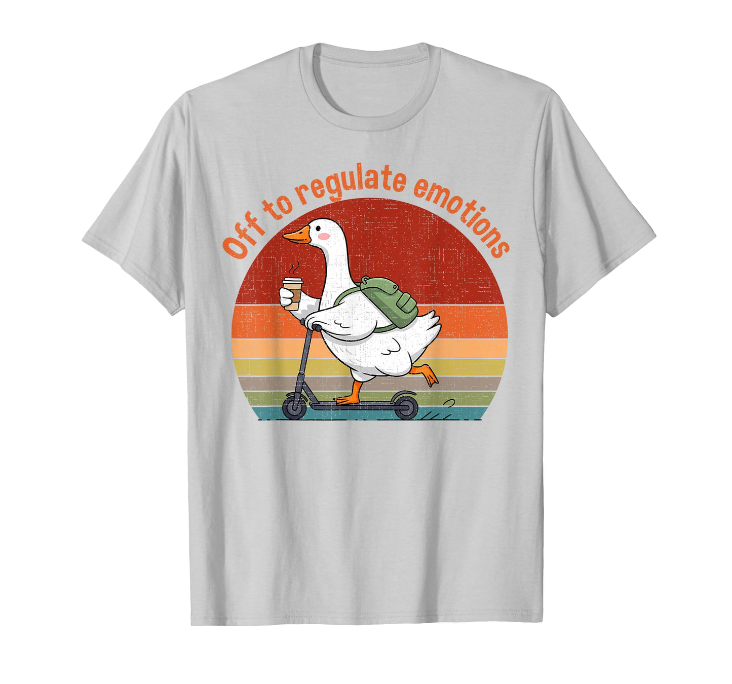 Retro Vintage Off to Regulate Emotions Goose Mental Health T-Shirt