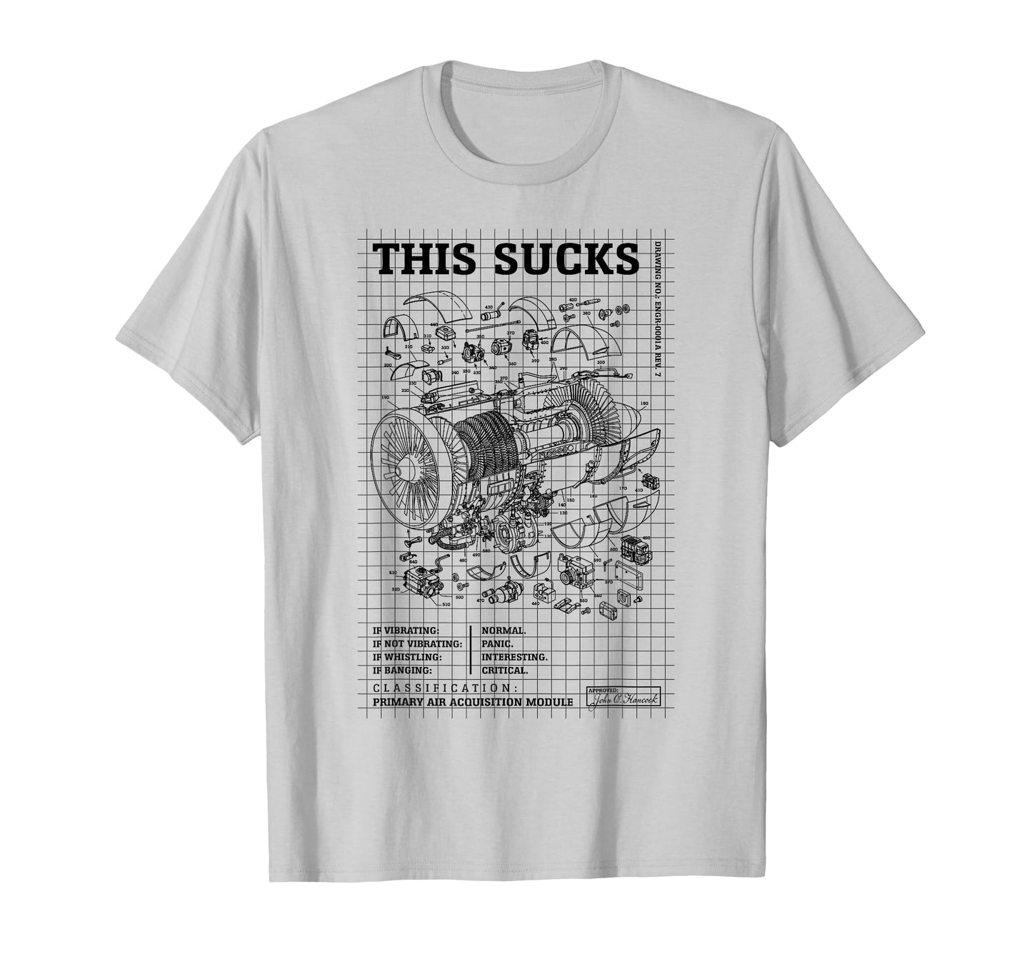 This Sucks Funny Aerospace Engineer Airplane Jet Engine T-Shirt