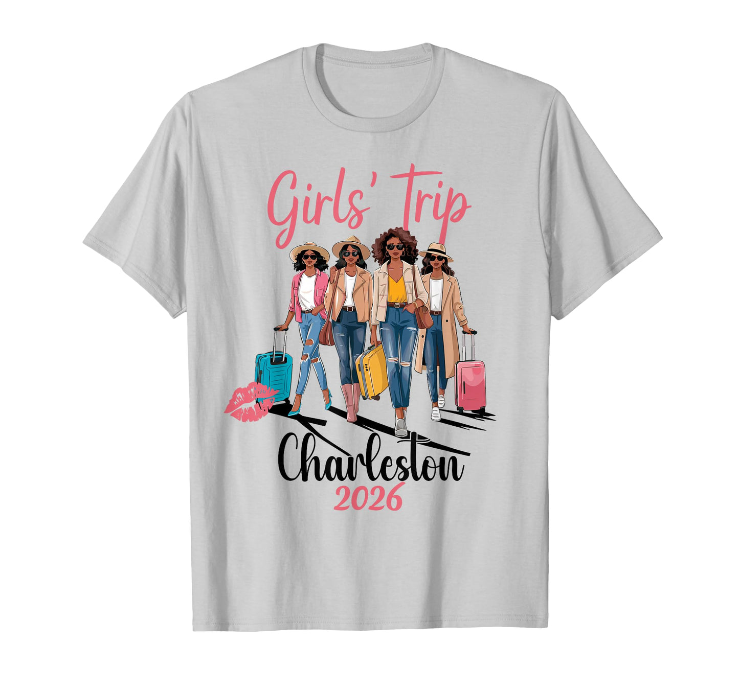 Black Girls Trip Charleston 2026 Vacation Birthday Melanin T-Shirt