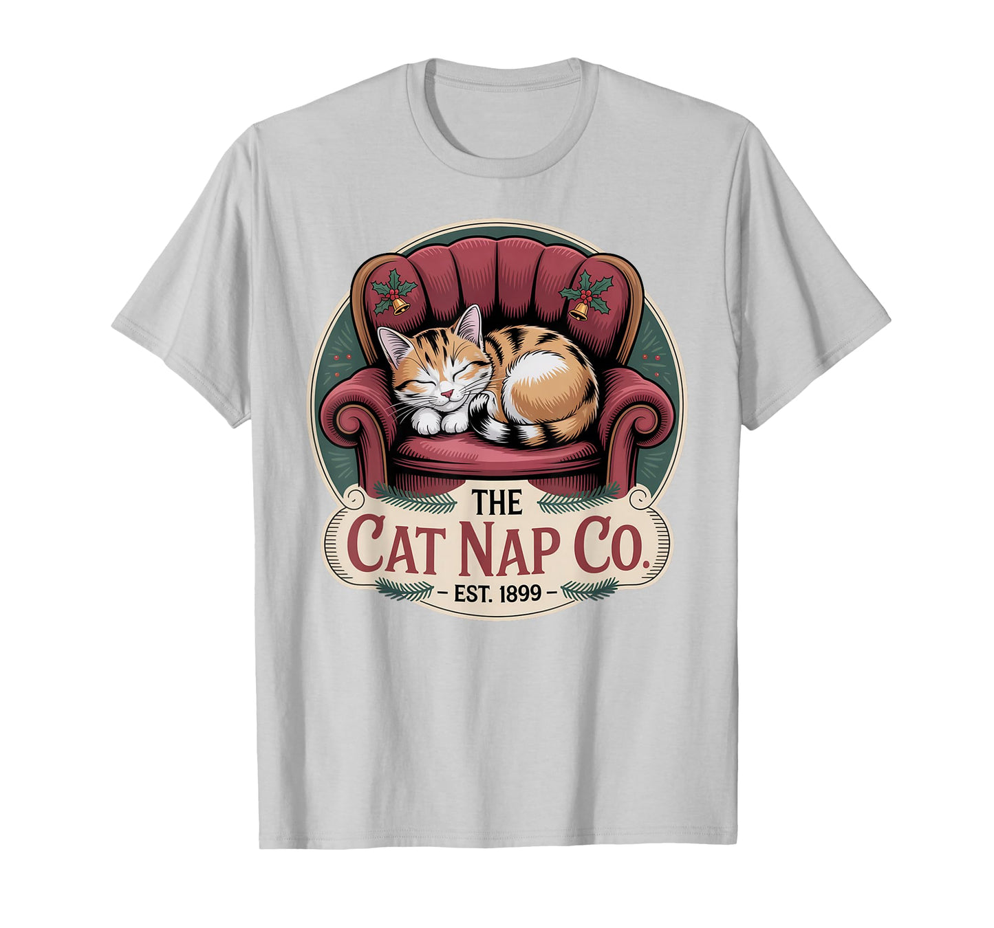 Retro Sleeping Cat Christmas – Cozy Vintage Holiday T-Shirt