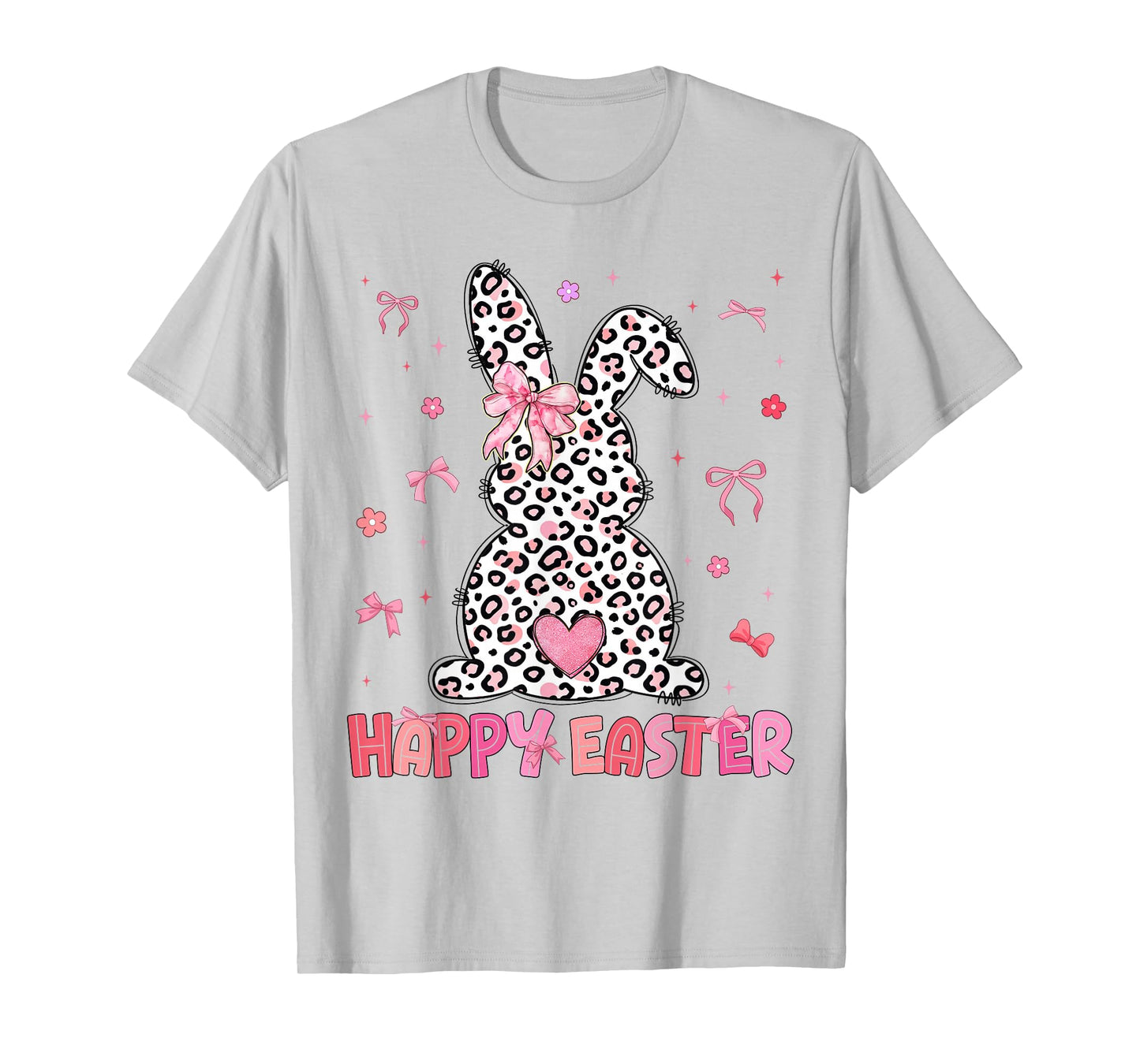 Happy Easter Coquette Leopard Bunny Women Girl Kid T-Shirt