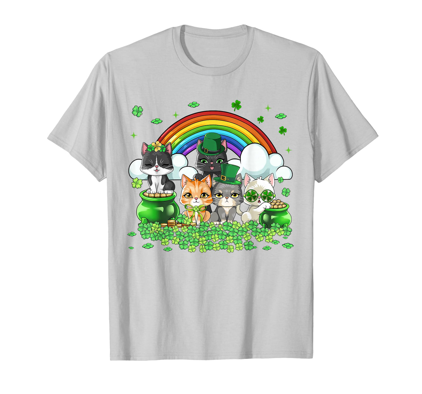 St Patricks Day Cats Saint Paddys Kitten Women Girls Kids T-Shirt