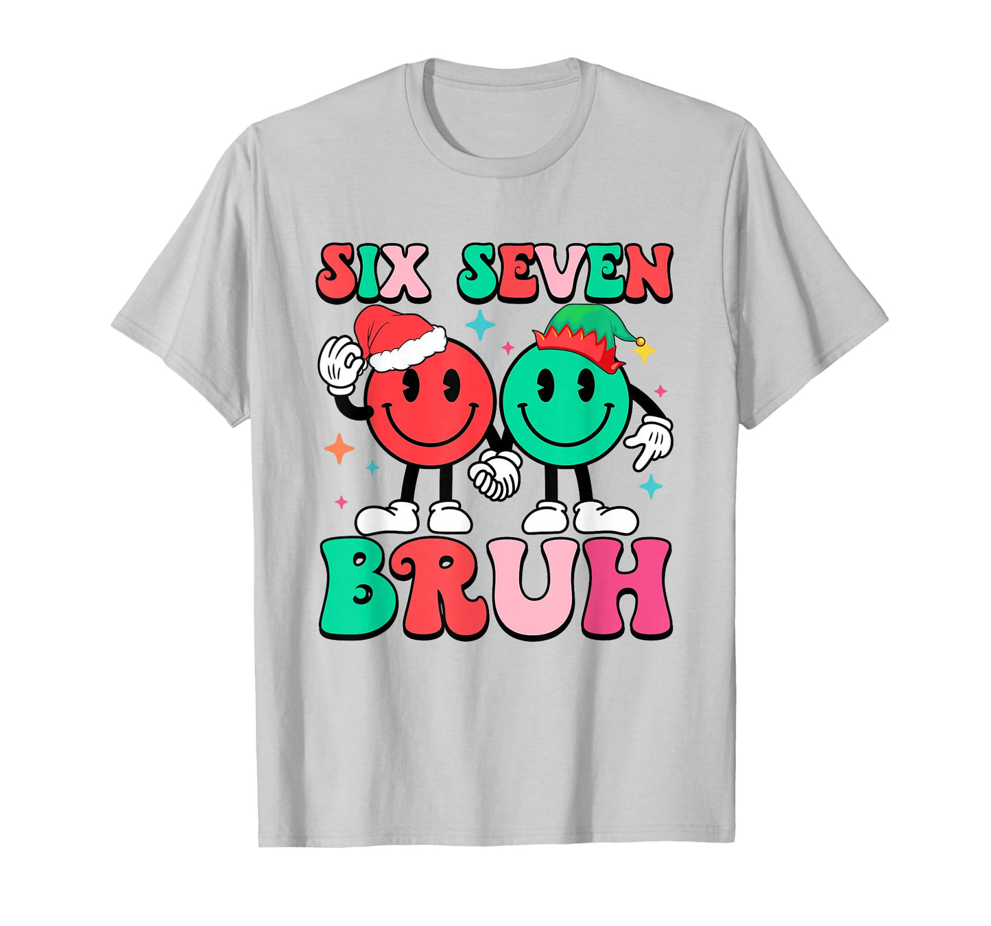 6 7 Meme Six Seven Xmas Funny 67 Christmas Boys Girls Kids T-Shirt