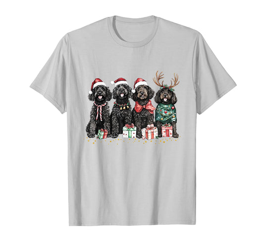 Santa Black Goldendoodle Christmas Winter Goldendoodle Mom T-Shirt