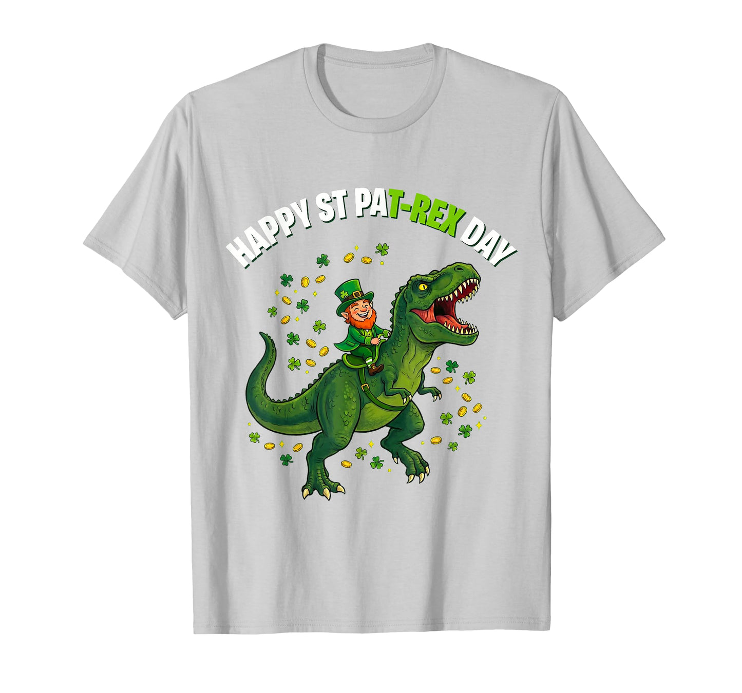 Dino St Patricks Day Kids Saint Patricks Boys Leprechaun T-Shirt