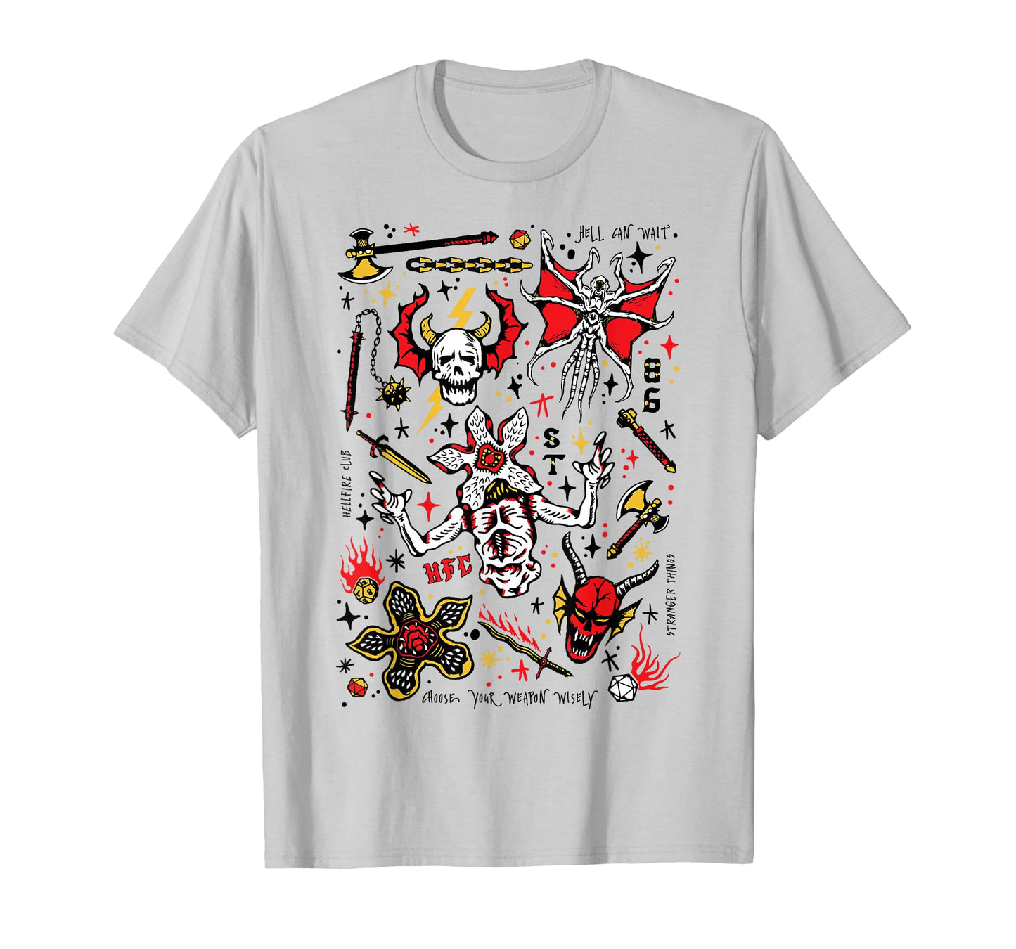 Stranger Things Hellfire Club Demobat Skull T-Shirt