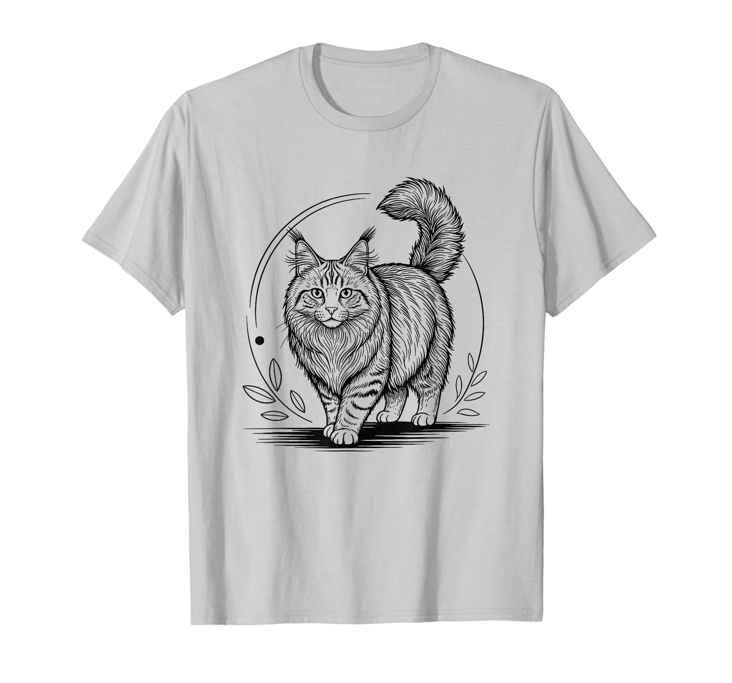Line Art Norwegian Forest Cat Minimalist Wegies T-Shirt