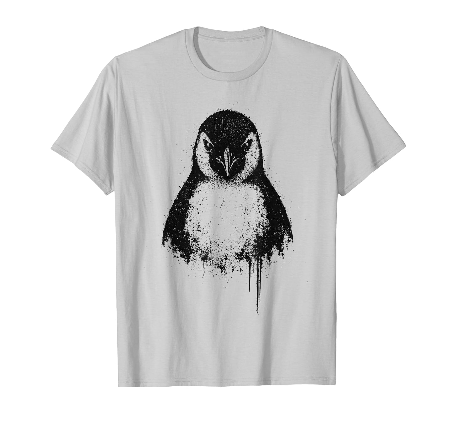 Penguin Ink Art Grunge Aesthetic Arctic Wildlife Portrait T-Shirt