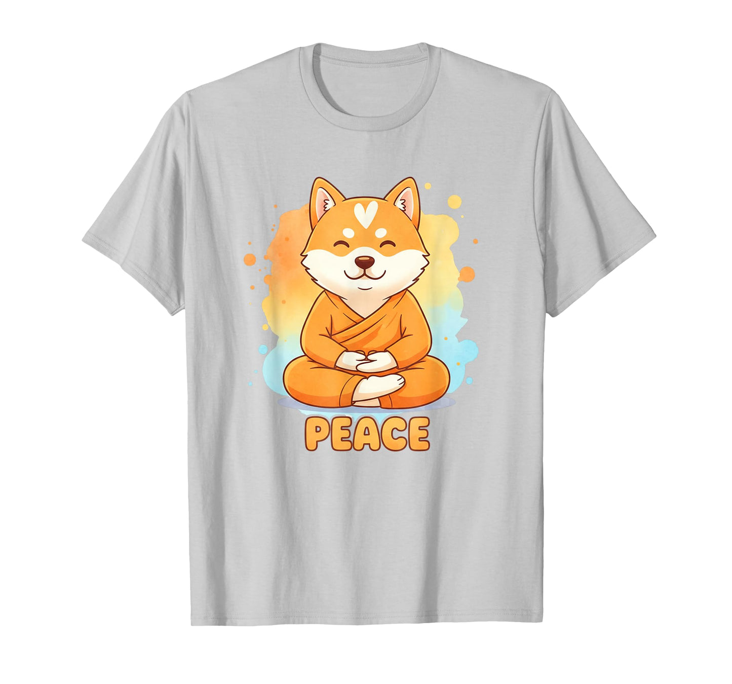 Peace Dog Walking Monks Minimalist Zen Art T-Shirt