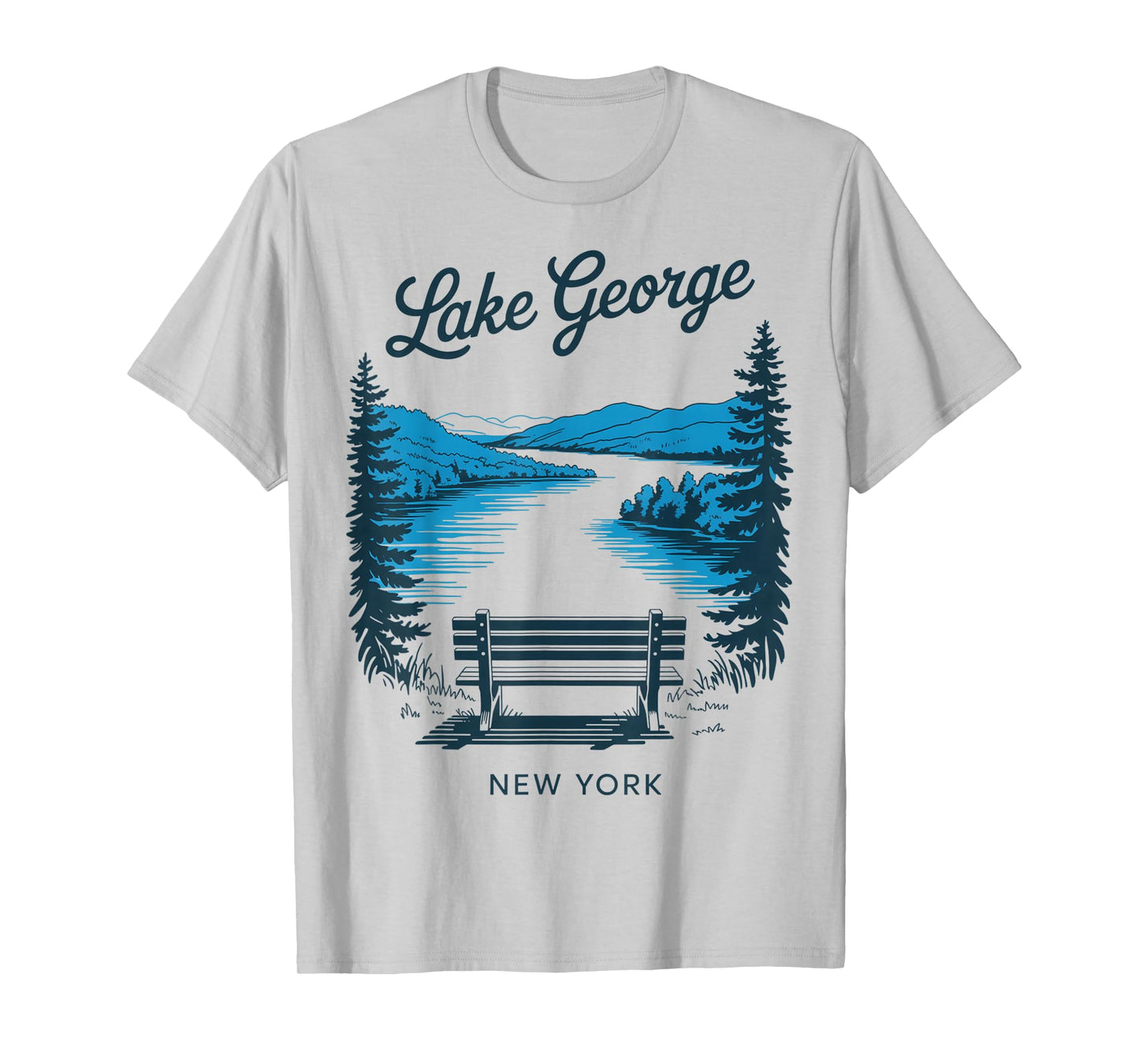 Lake George Vintage Travel Scenic View T-Shirt