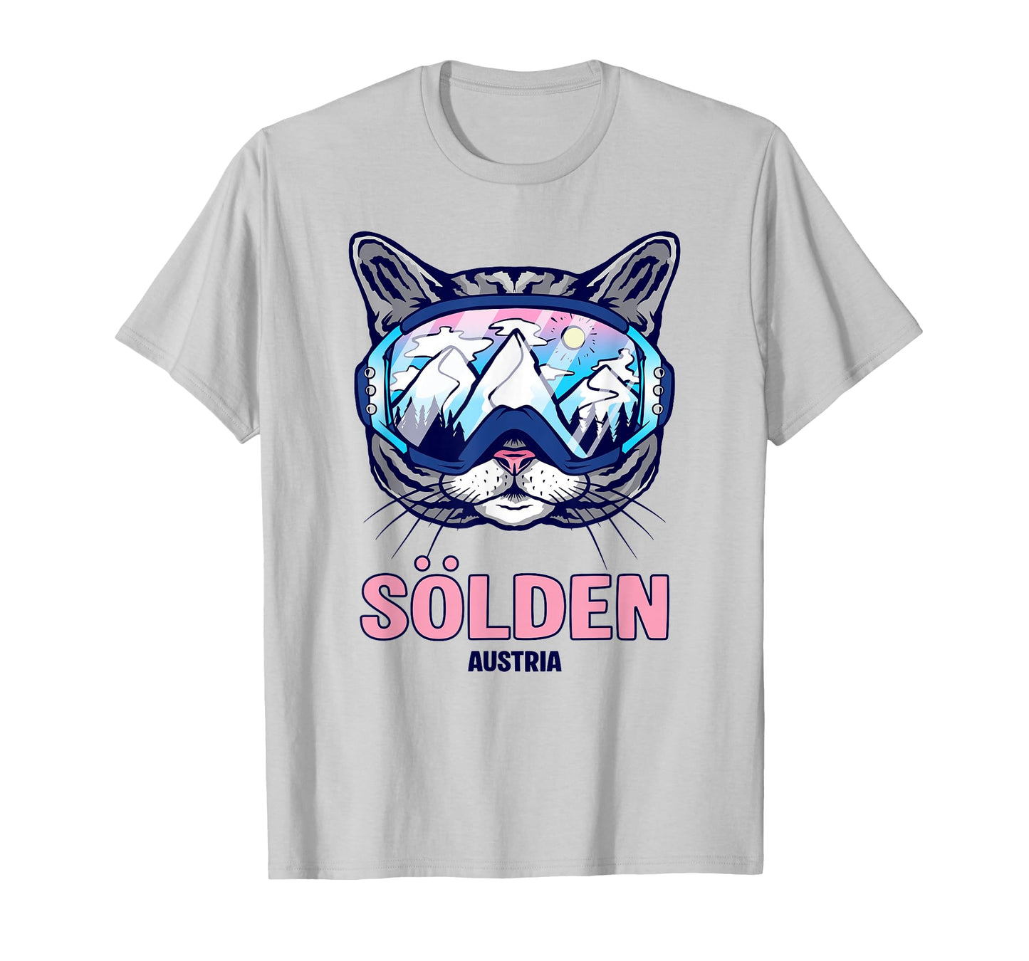 Cat Ski Goggles Mountain Panorama Sölden T-Shirt