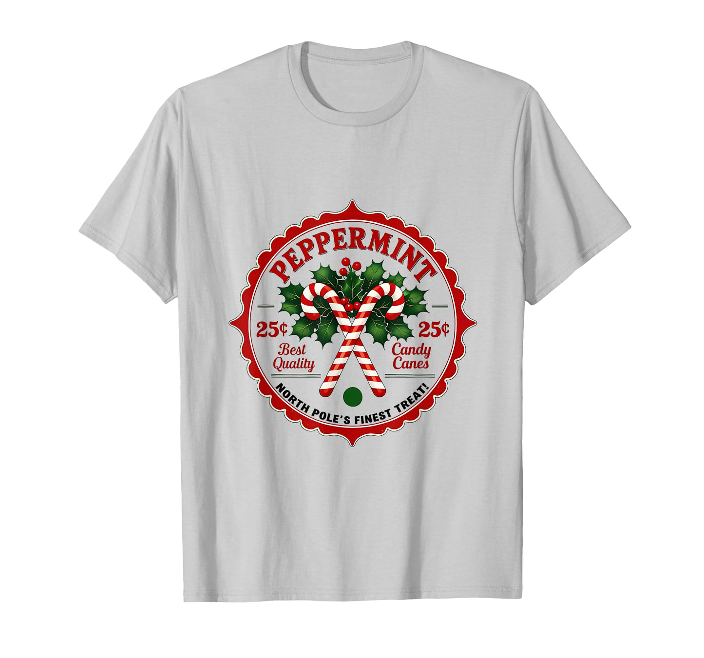 Vintage North Pole Candy Company Christmas Old Fashioned T-Shirt