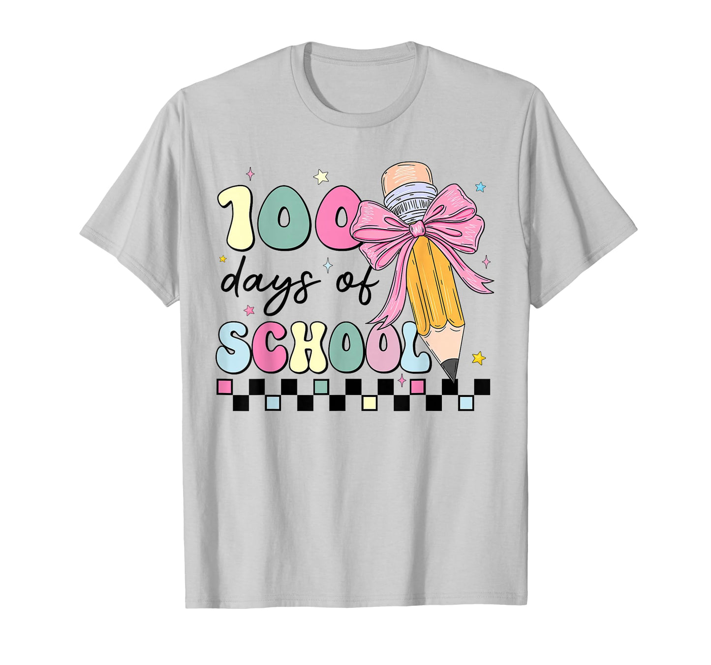 100 Days of School Shirt Girls Coquette Bow 100th Day School T-Shirt