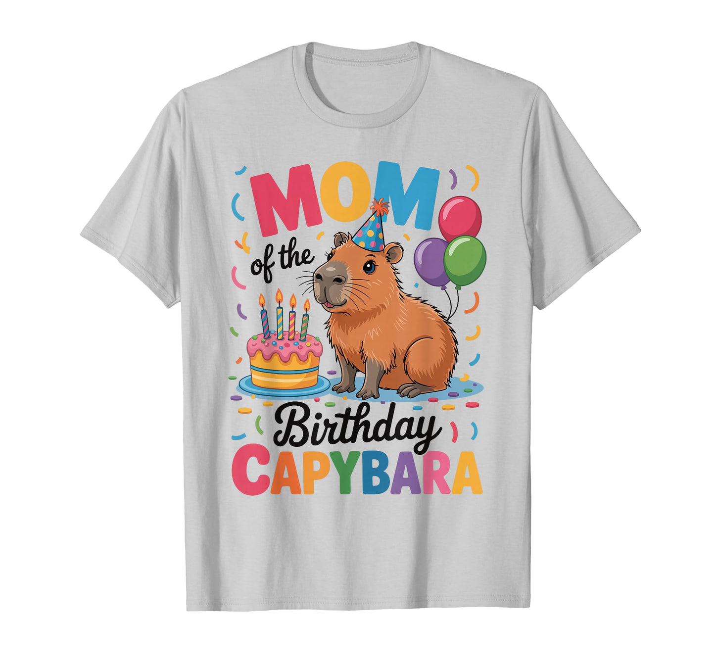Mom of The Birthday Capybara Birthday Party Family Matching T-Shirt