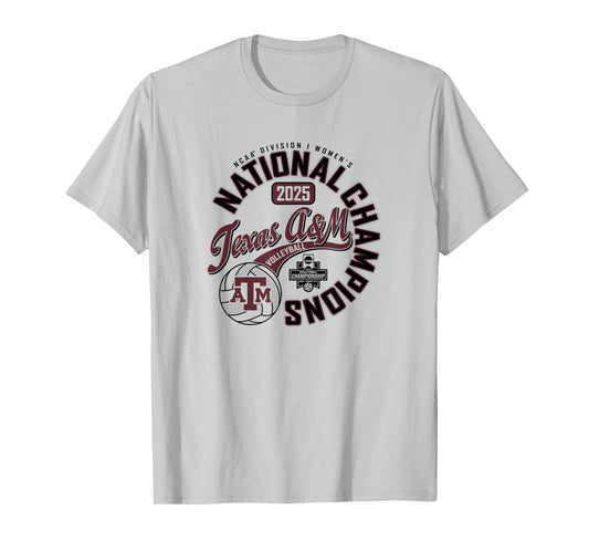 Texas A&M Aggies National Champs 2025 Volleyball White T-Shirt