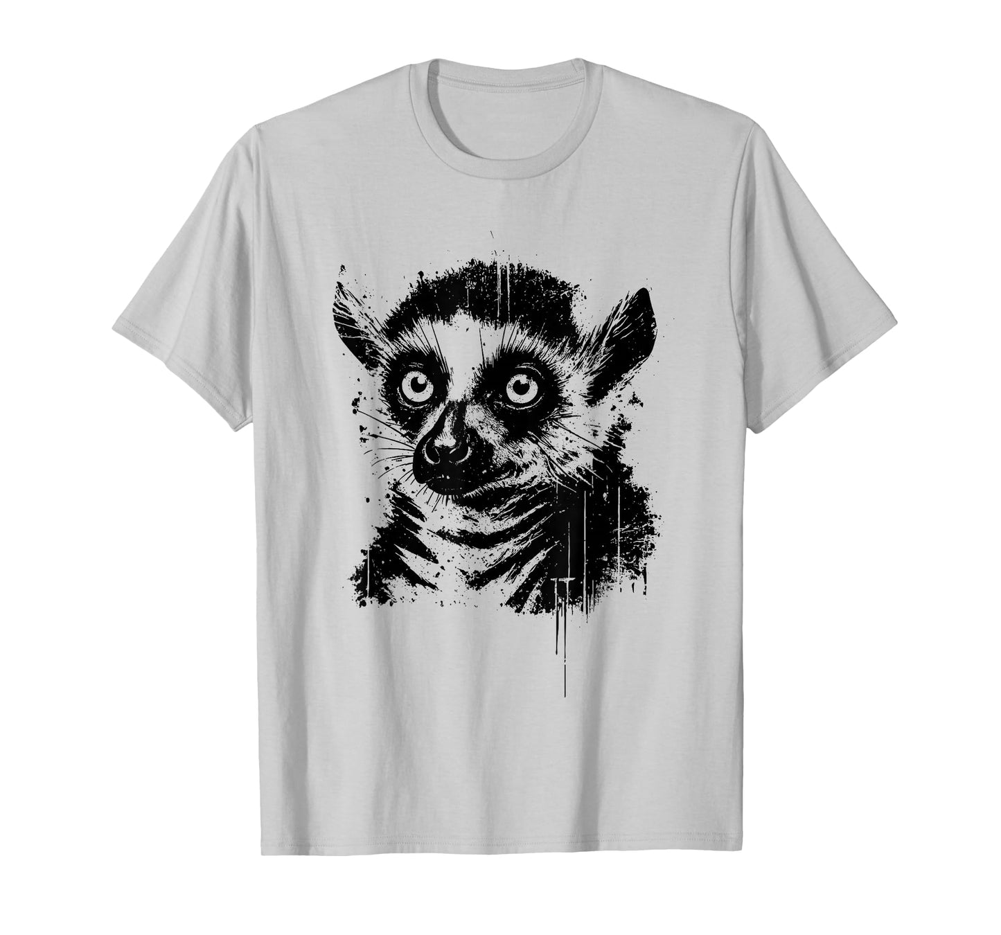 Lemur Ink Art Jungle Madagascar Wildlife Portrait Grunge T-Shirt