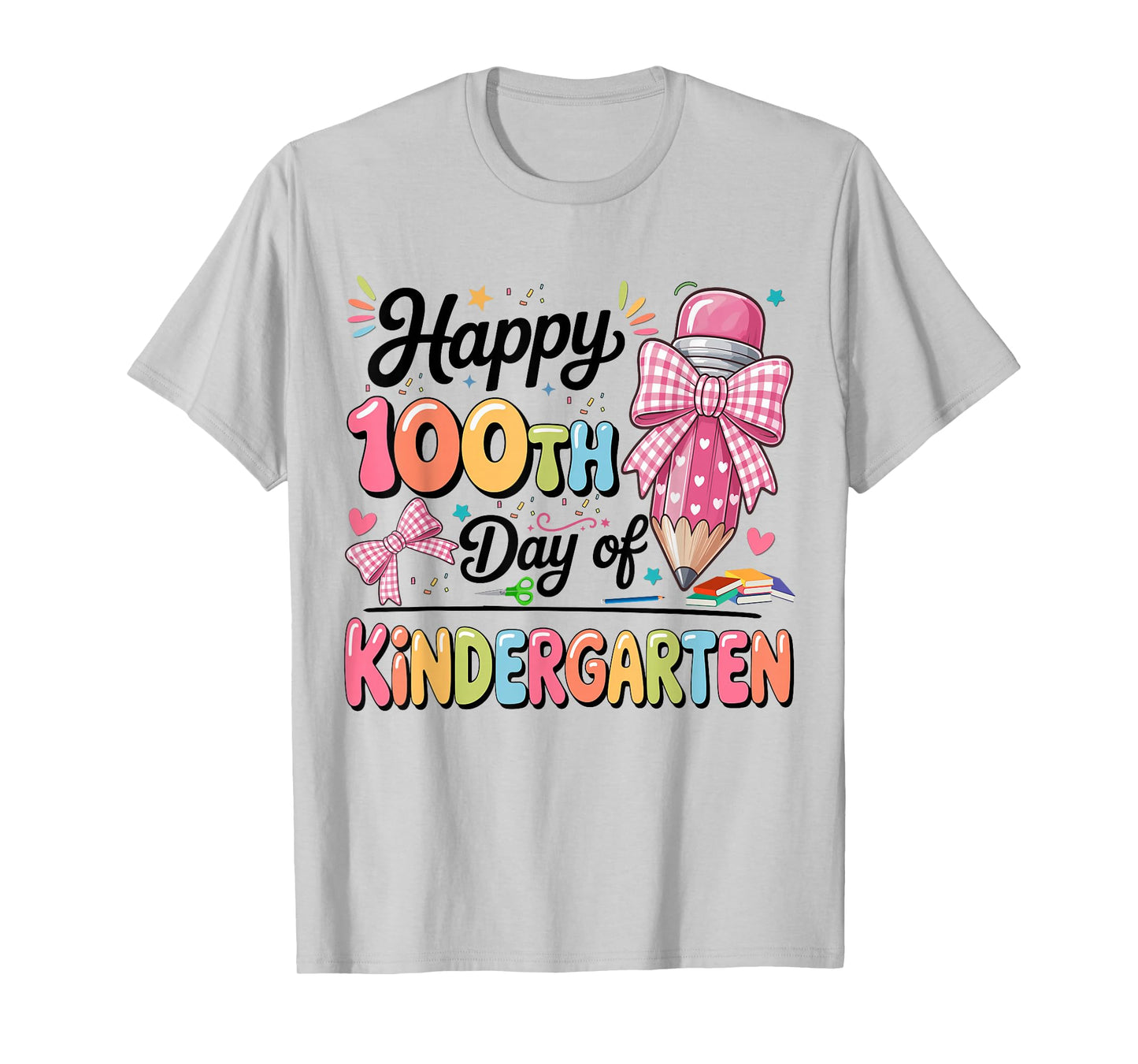 Happy 100 Days of School Kindergarten Teacher Girls Kids T-Shirt
