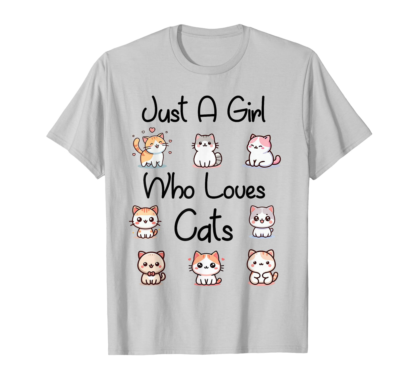 Toddler Just A Girl Who Loves Cats Women Kids Cute Kitty Cat T-Shirt