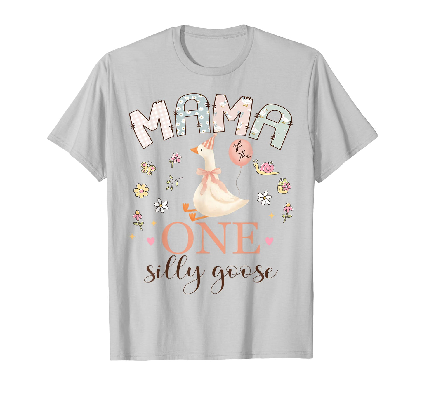 Mama of The One Silly Goose 1st Birthday Girl Matching T-Shirt