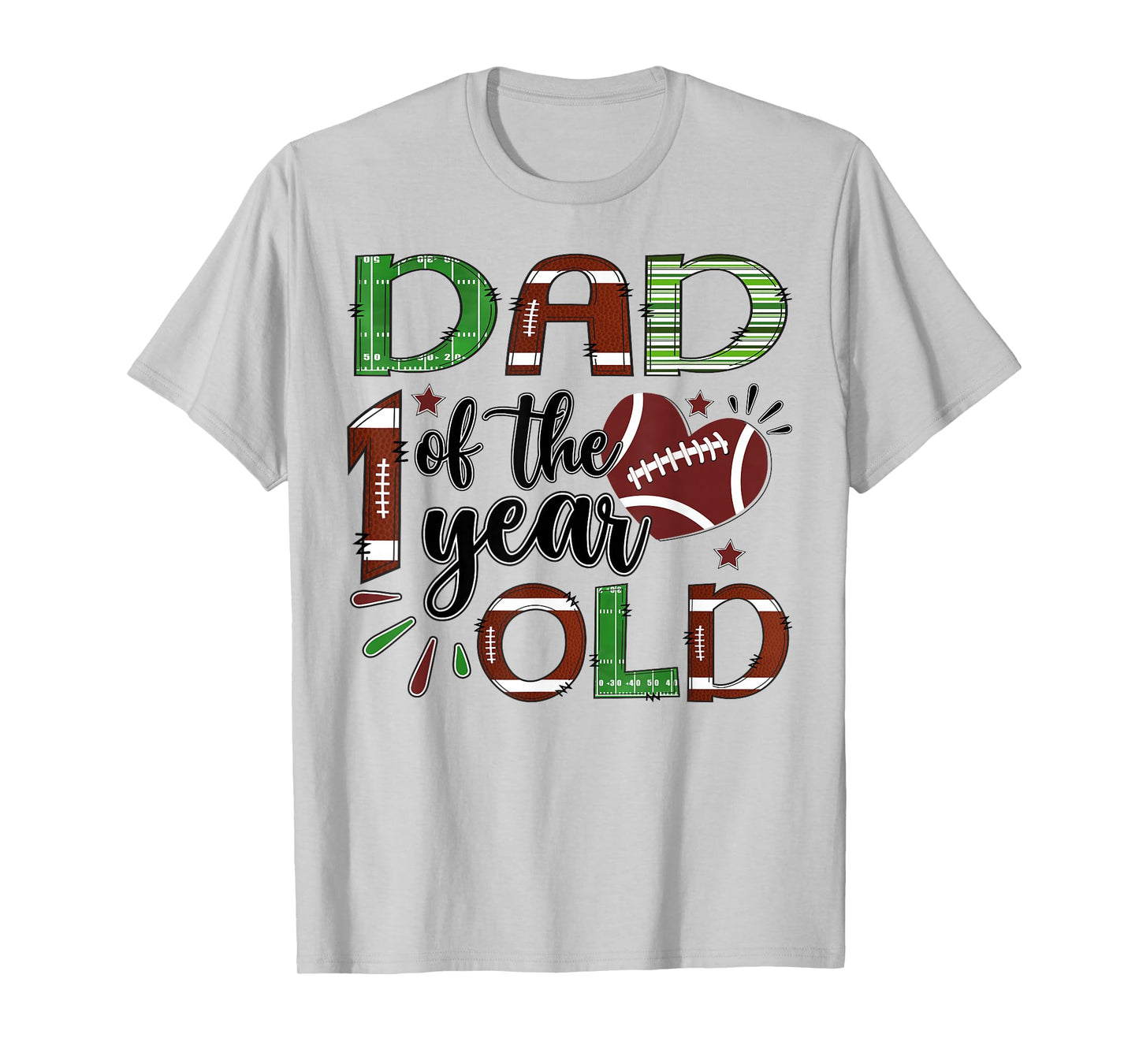Dad of The 1 Year Old Football 1st Birthday Boy Matching T-Shirt
