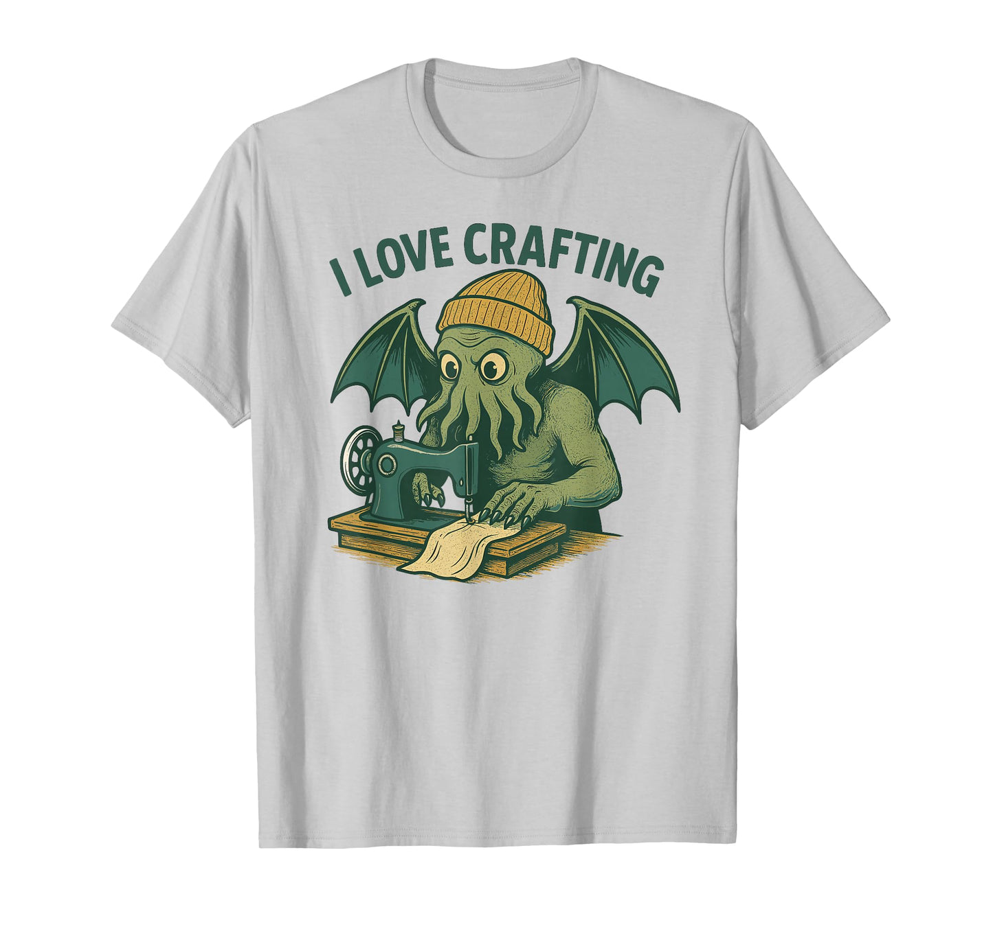 Retro Lovecraftian Sewing Cthulhu Cartoon, I Love Crafting T-Shirt