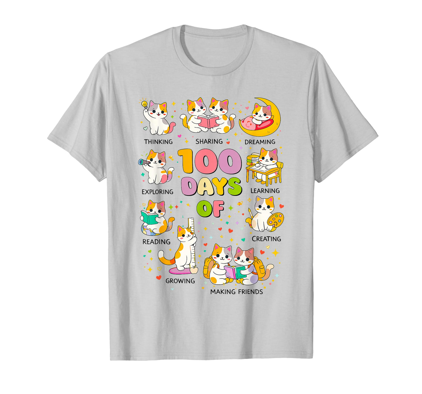 100 Days of School Smarter Cute Cats Kitten Teacher Bookish T-Shirt