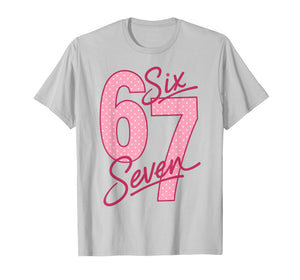 Cute Pink 67 Valentine Six Seven Funny Meme Women Girls T-Shirt