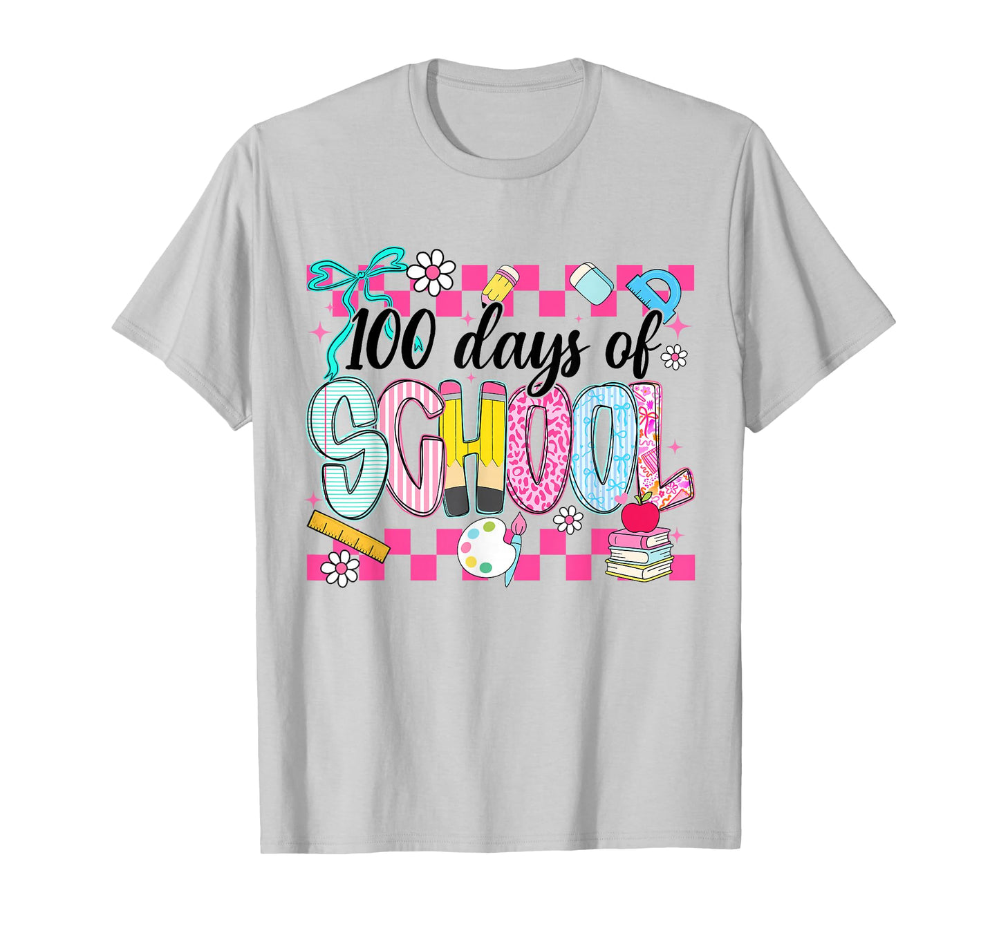100 Days of School Preppy 100th Day of School Teacher Kids T-Shirt
