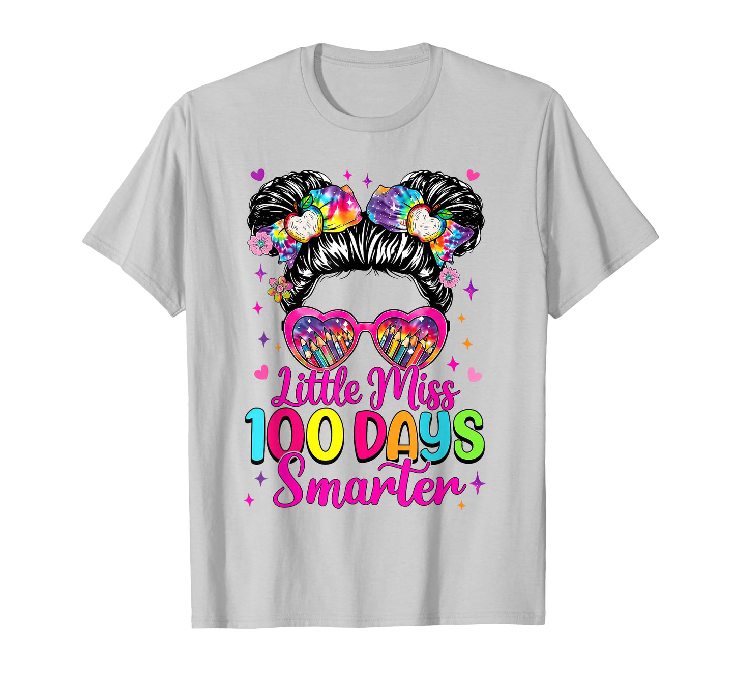 Little Miss 100 Days Smarter 100 Days of School Girls Kids T-Shirt