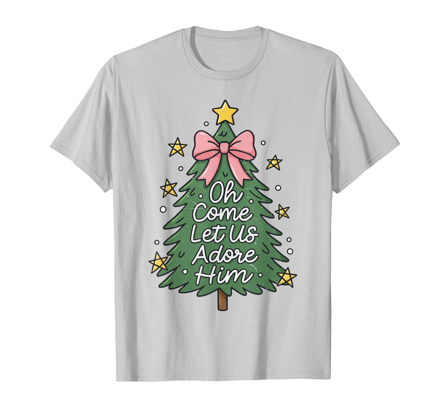 Oh Come Let Us Adore Him Toddler Girl Christian Christmas T-Shirt