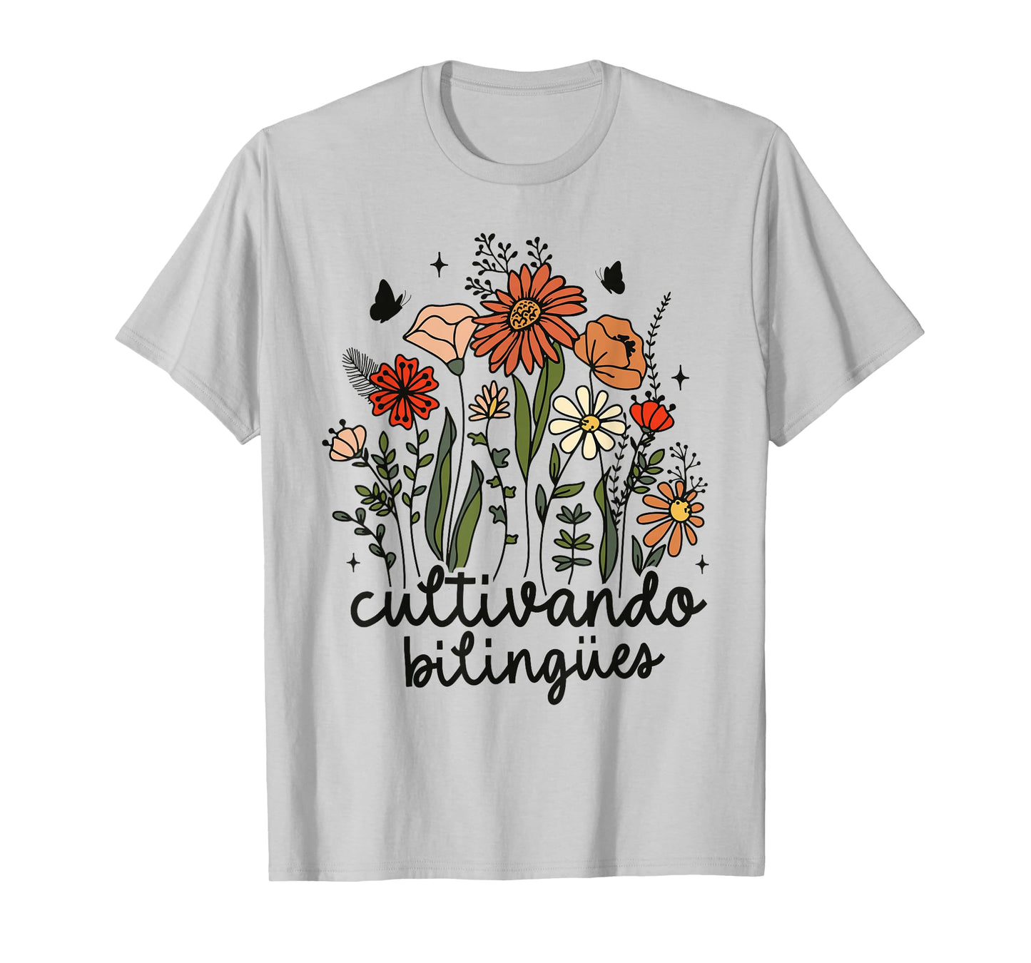 Maestra Wild Flower Cultivando Bilingues Spanish Teacher T-Shirt