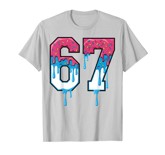 67 Ice Cream Drip Six Seven Gen Alpha Funny Meme T-Shirt