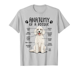 Funny Anatomy Poodle Dog Standard Poodle Owner White Poodle T-Shirt