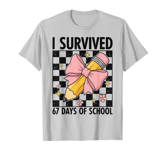 I Survived 67 Days of School Six Seven Meme for Men Women T-Shirt