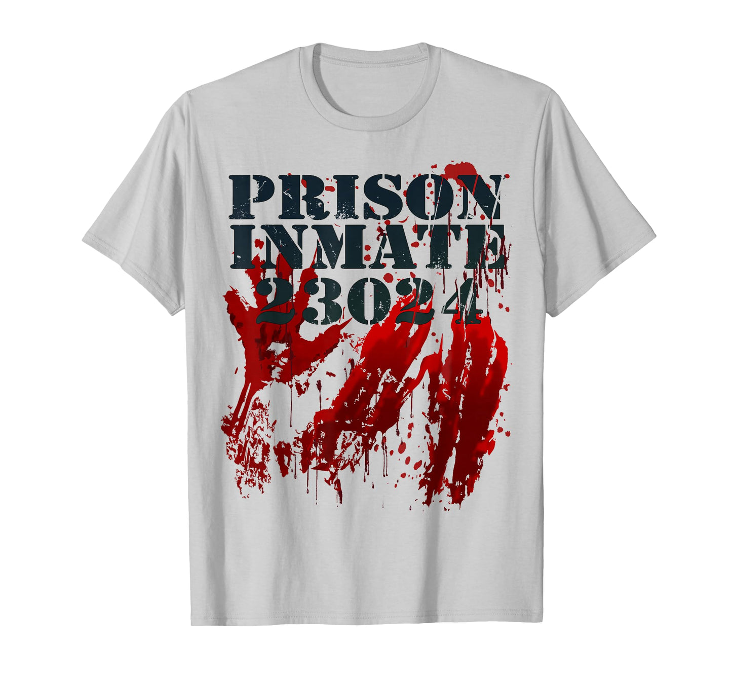 Prison Inmate Shirt Zombie Bloody Blood Splatter Halloween T-Shirt