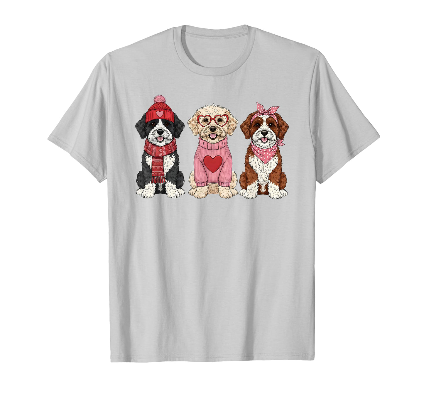 Cute Aussiedoodle Valentine Doodle Dog T-Shirt