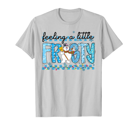 Feelin' Little Frostys Snowman Retro Christmas Lights Pajama T-Shirt