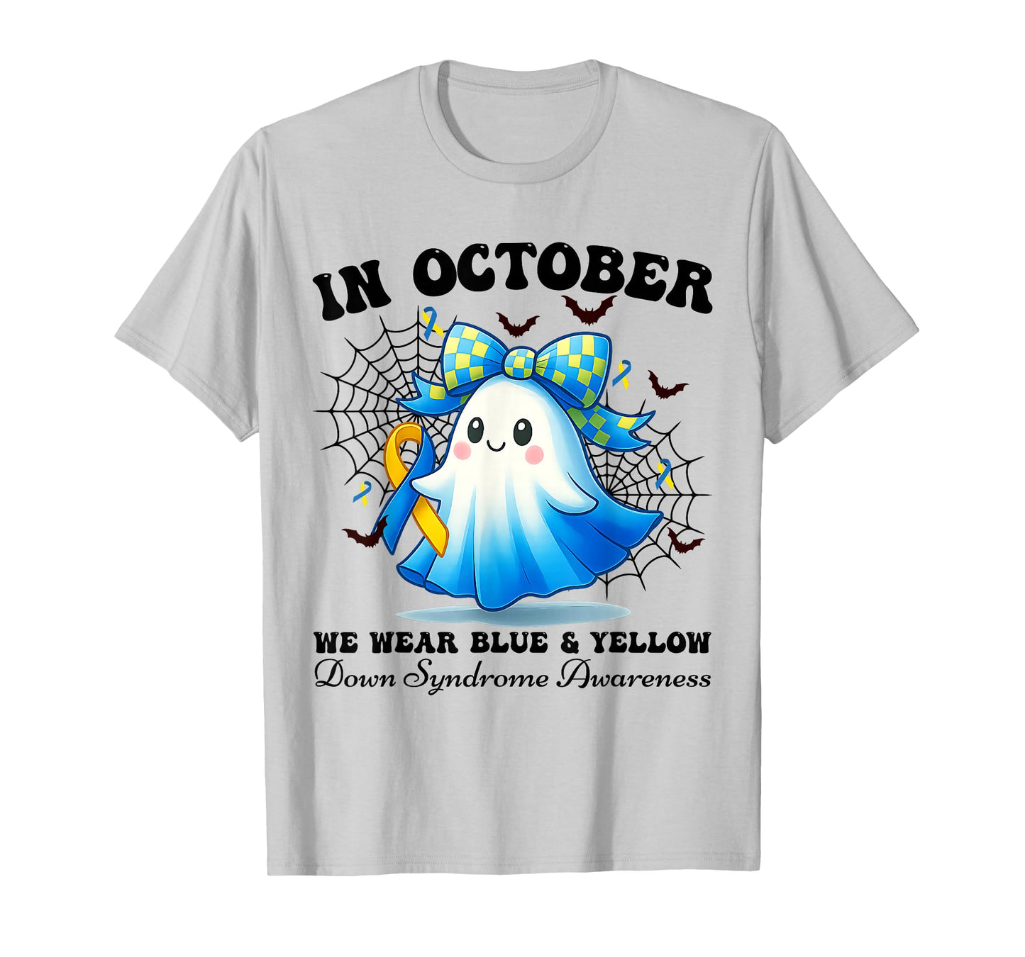 in October We Wear Blue and Yellow Down Syndrome Awareness T-Shirt