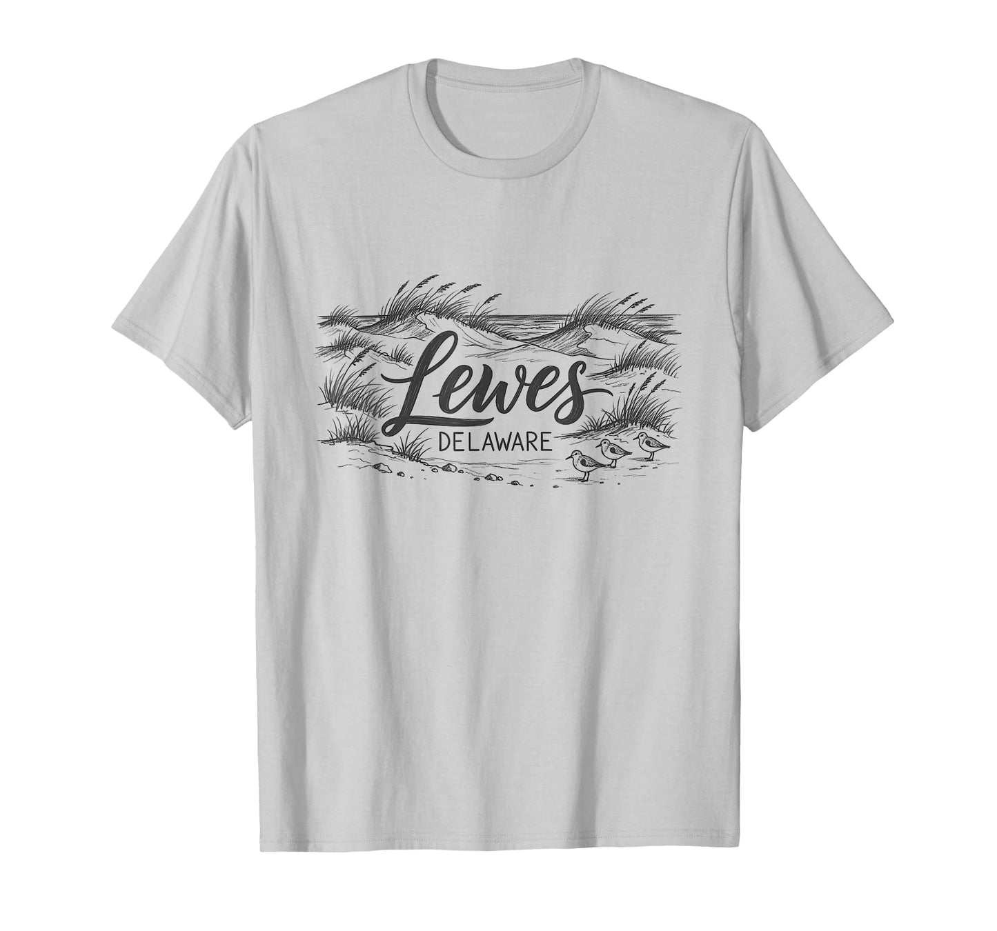 Lewes Delaware Sketch Art Design T-Shirt