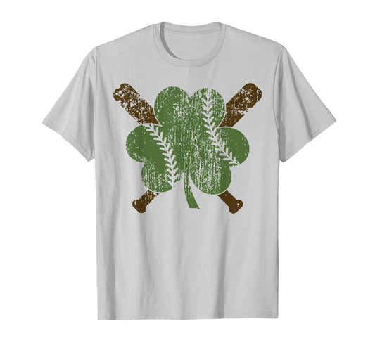 Baseball St Patricks Day Boys Girls Men Women Shamrock Green T-Shirt