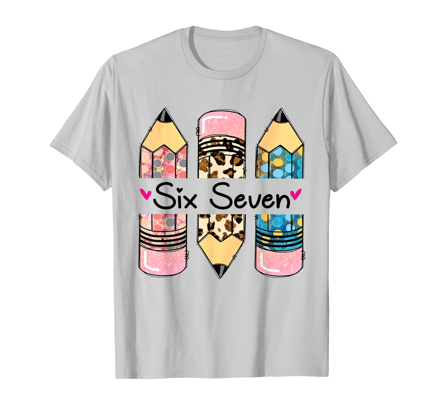Six Seven 6 7 Meme 67 Teacher Design for Women Girls T-Shirt