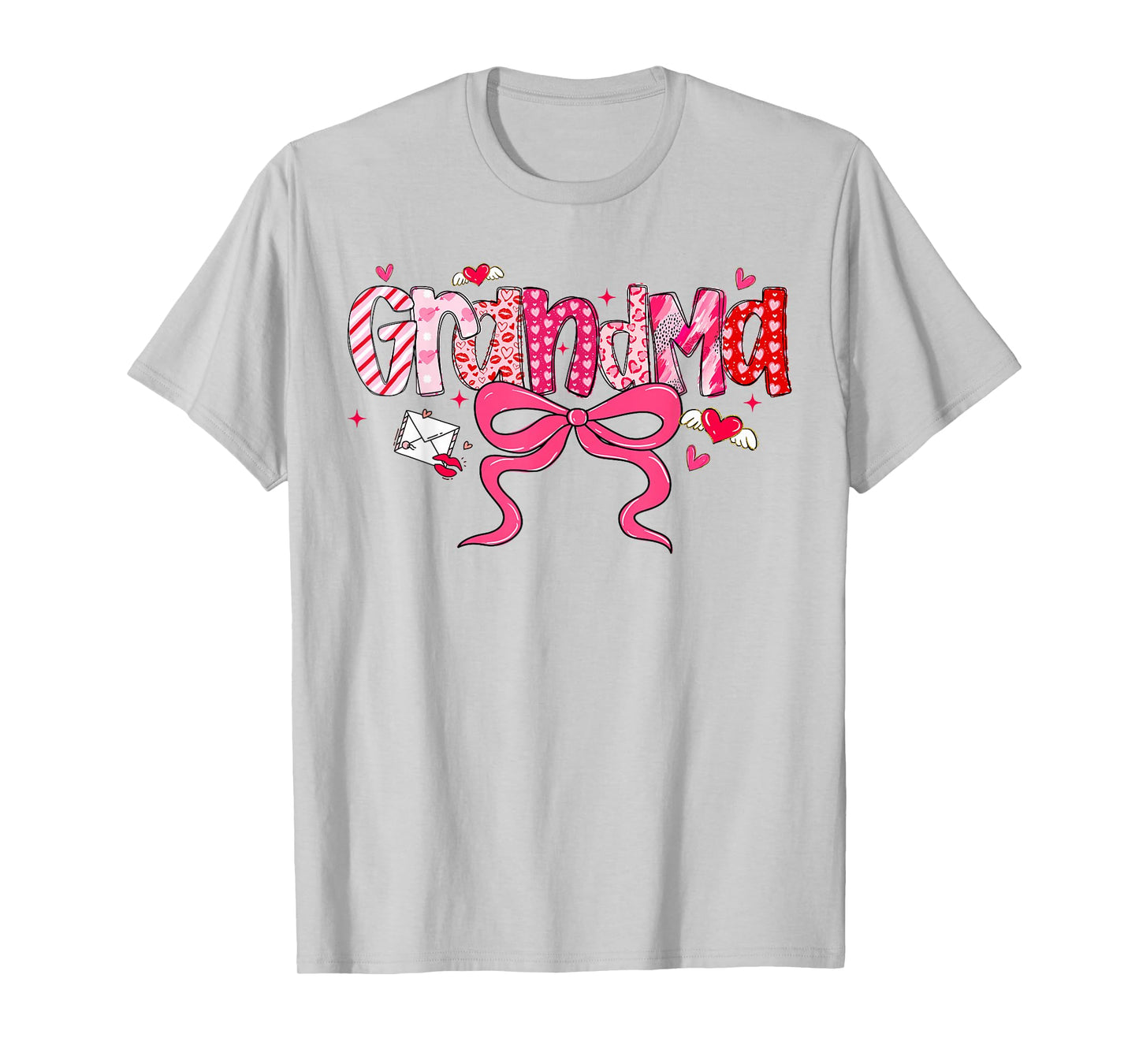 Grandma Valentine Cute Heart Valentines Day Coquette Bow T-Shirt