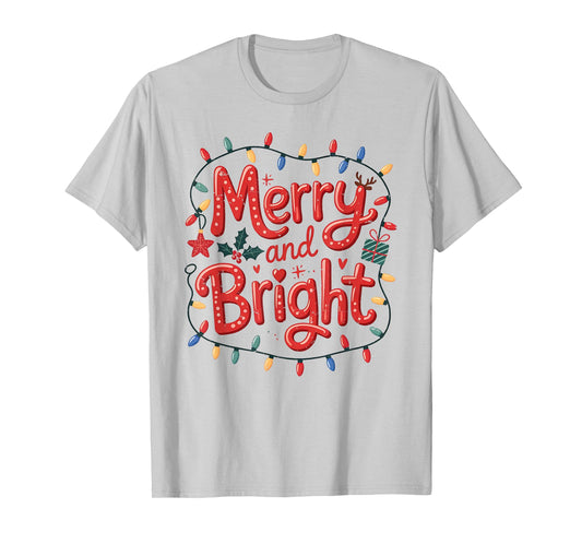 Merry & Bright Moody & Uptight Matching Couples Christmas T-Shirt