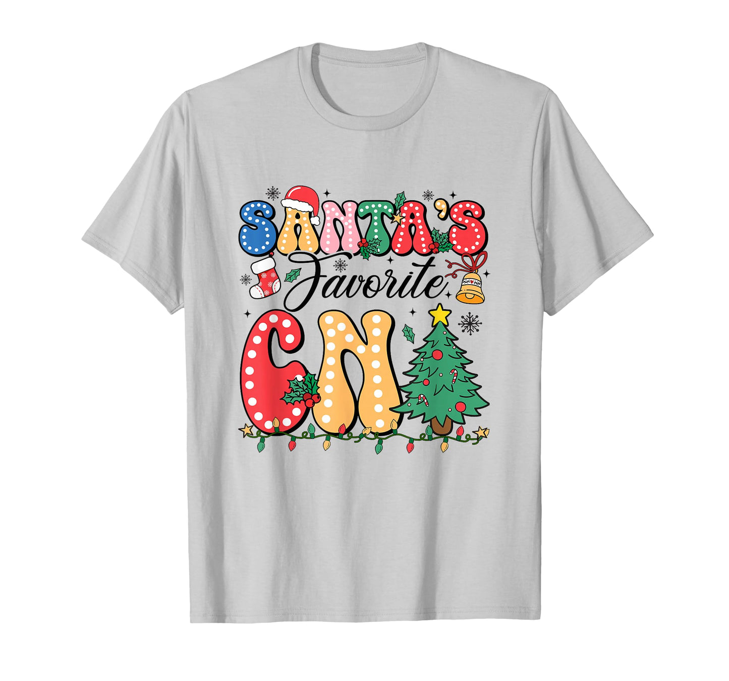 Funny Santa's Favorite CNA Christmas Nursing Xmas T-Shirt