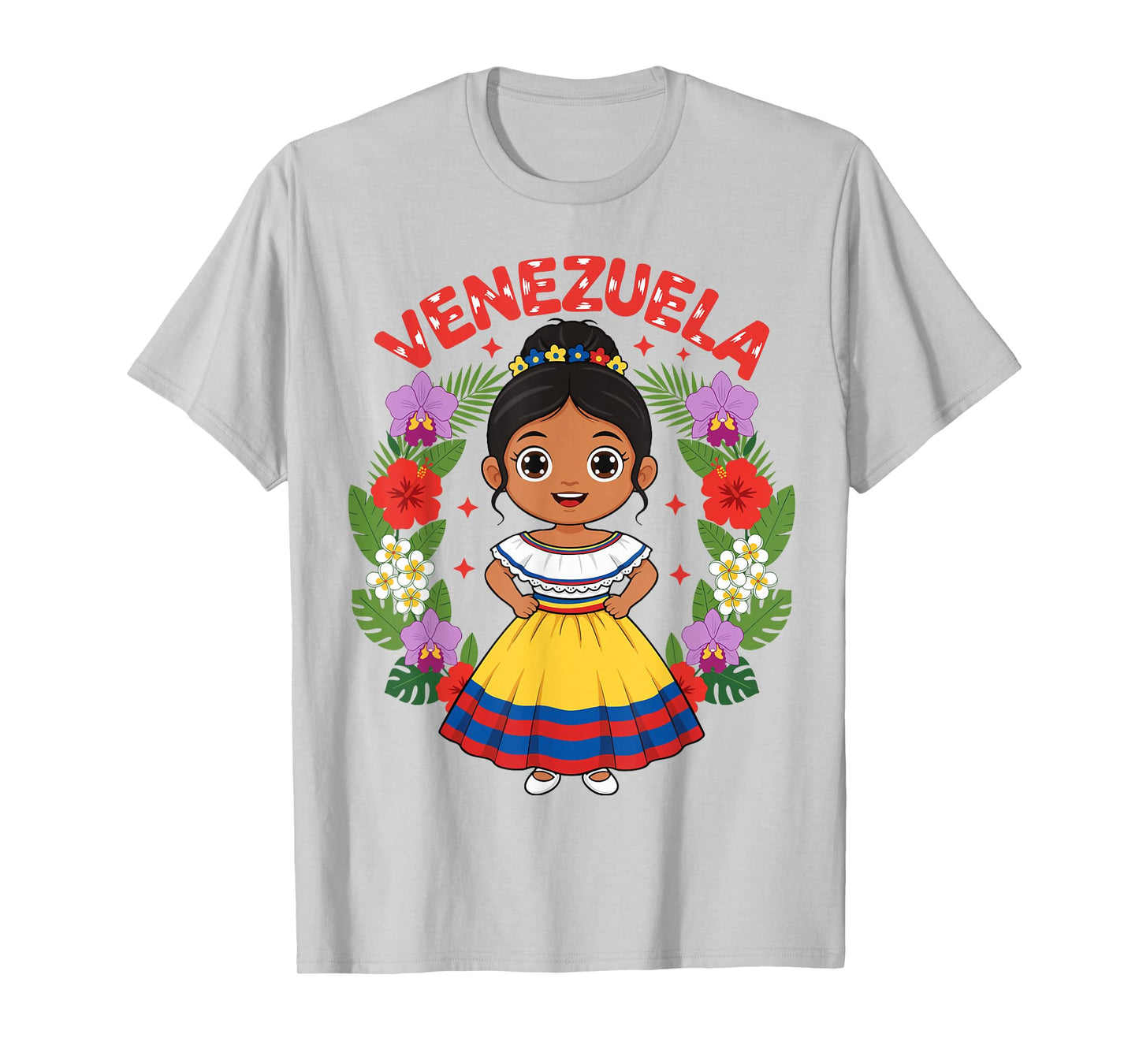 Venezuela Venezuelan Girl Traditional Dress Flowers Heritage T-Shirt