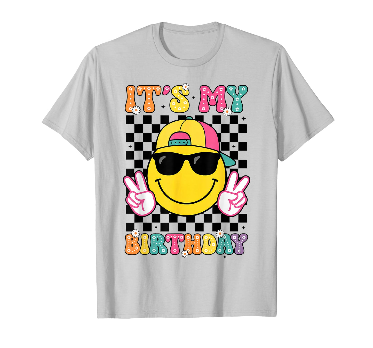Groovy It's My Birthday Girls Women Teens Kid Bday Flower T-Shirt